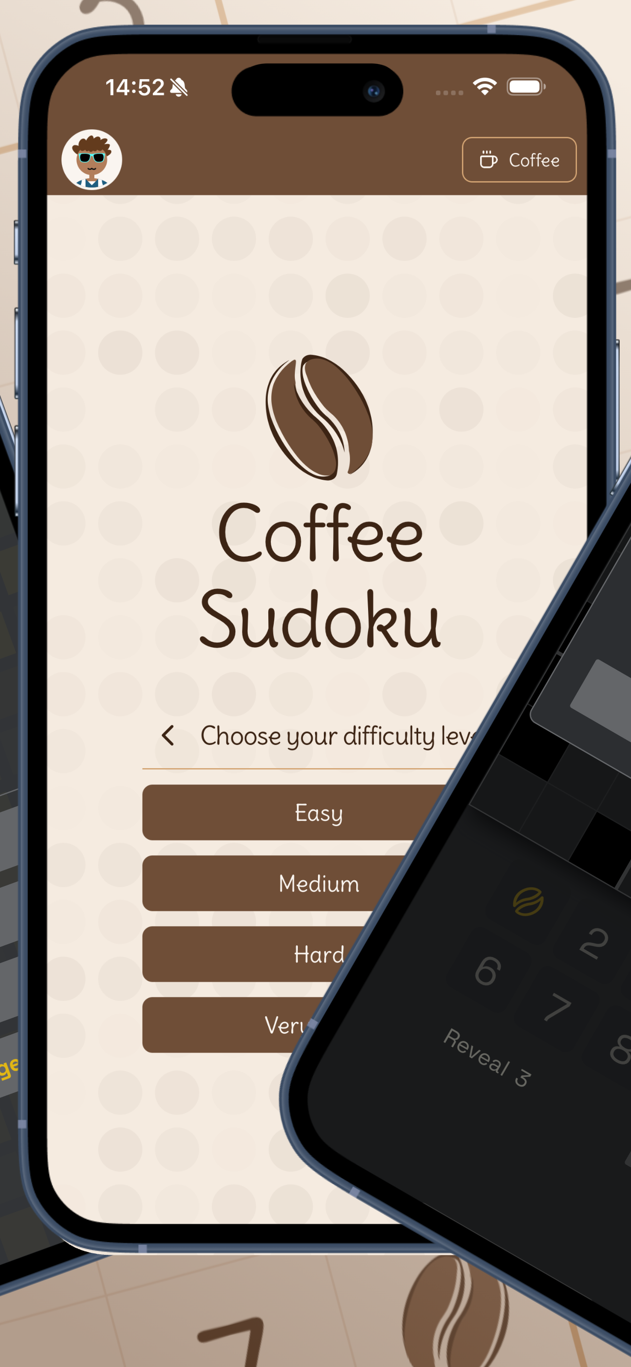 Coffee Sudoku daily challenge on a phone screen