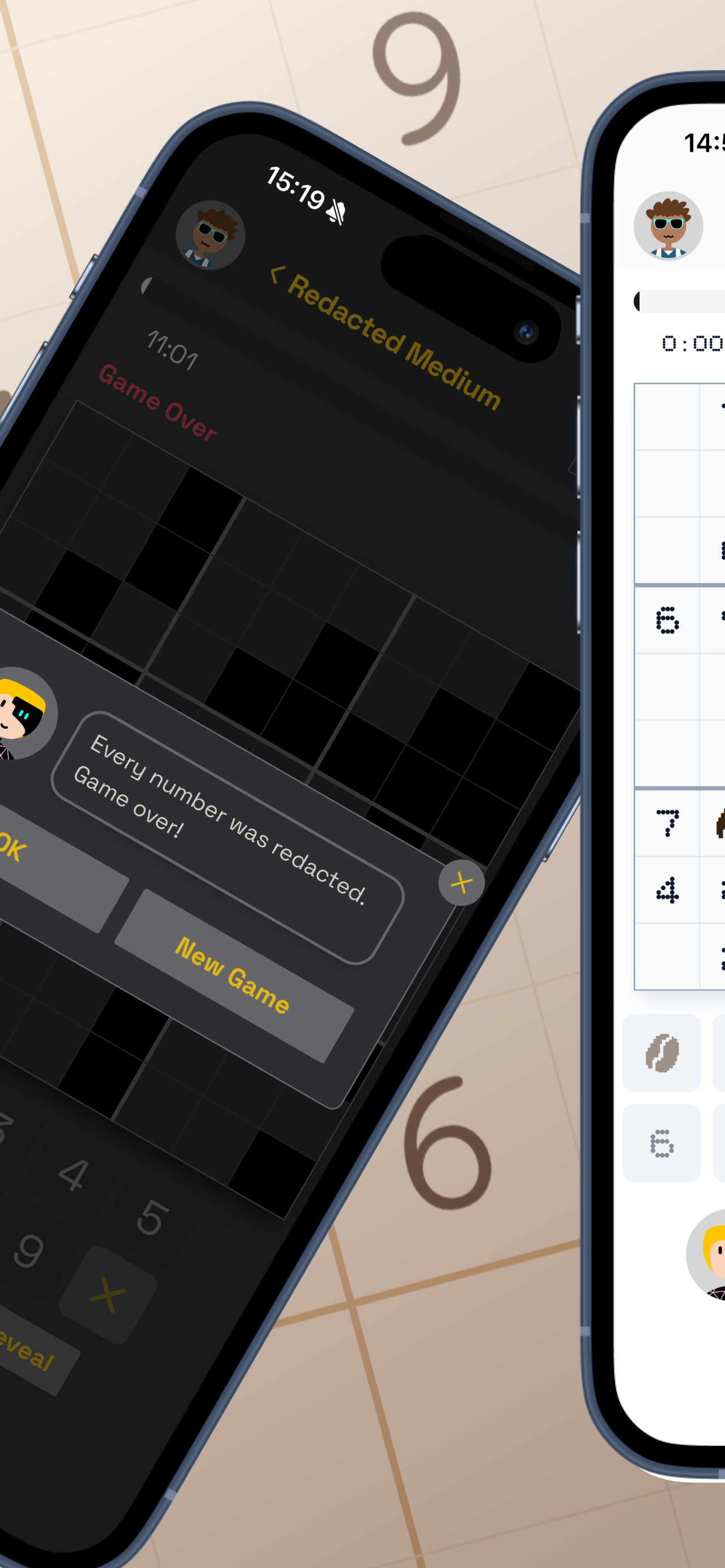 Coffee Sudoku gameplay with notes and progress